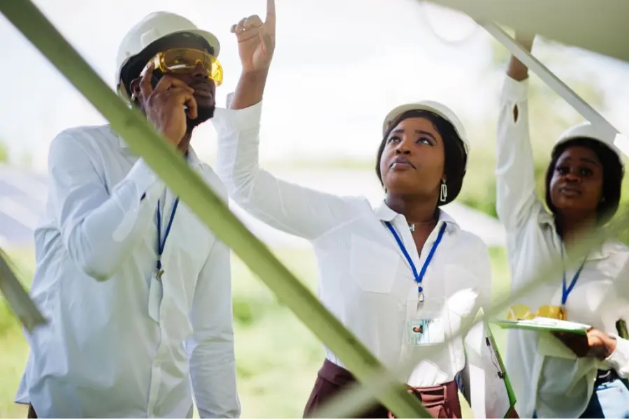 Energy sector professionals at work